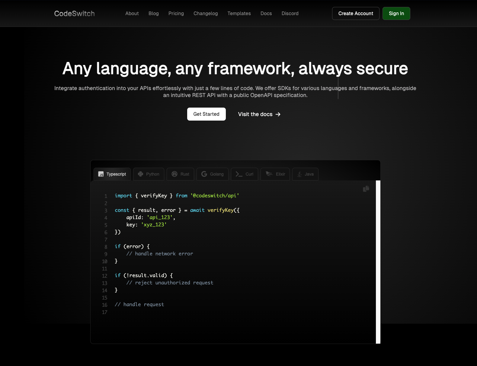 Code Switcher Website
